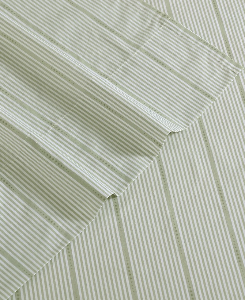Nautica Ellipse Stripe 200-Thread Count Cotton Percale -Pc. Sheet Set