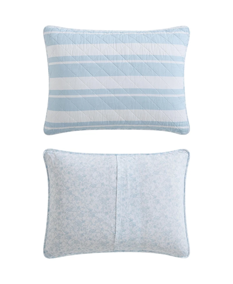 Nautica Seafront Stripe Cotton Reversible -Pc. Quilt Set