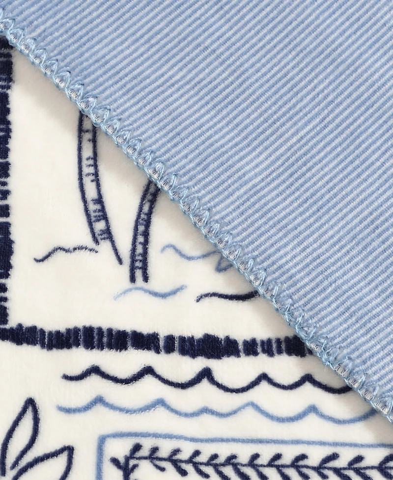 Nautica Beach Collage Plush Throw, 70" x 50"