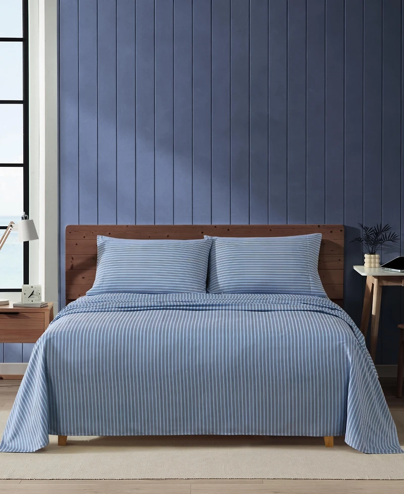 Nautica Alden Stripe Printed Microfiber -Pc. Sheet Set