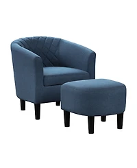 Convenience Concepts 27.75" Polyester Roosevelt Accent Chair with Ottoman