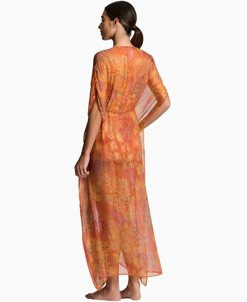 Lauren Ralph Women's Midi Caftan Swim Cover-Up