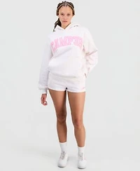 The Happy Camp3r Juniors Floral Print Hooded Logo Sweatshirt Shorts