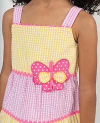 Rare Editions Girls' 2T-6X Tiered Seersucker Dress