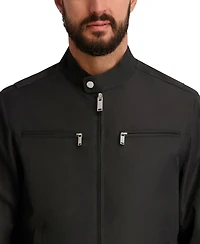 Karl Lagerfeld Paris Men's Lightweight Band-Collar Jacket