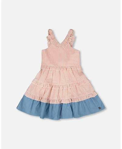 Deux par Toddler Girls Poplin and Chambray Dress