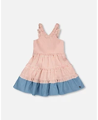 Deux par Toddler Girls Poplin and Chambray Dress