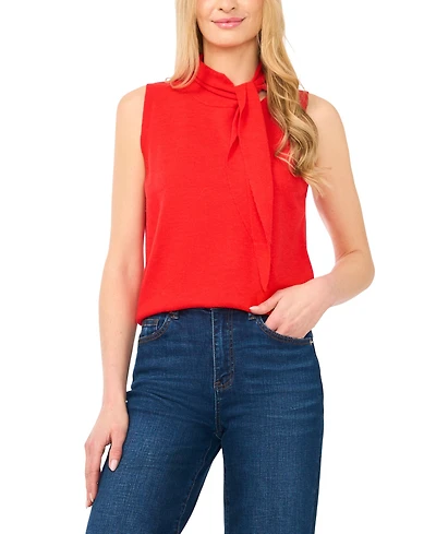 CeCe Women's Tie Neck Tank Sweater