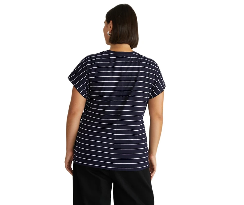Universal Standard Women's Plus Crescent Breton Stripe Knot Tee