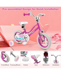 Mecale Inch Kids Bike for Aged 3-8 Years Old with Adjustable Handlebar Pink- Starlight Wave