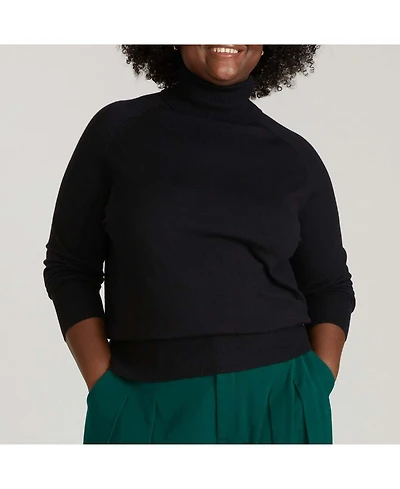 Universal Standard Women's Plus Savvy Fine Knit Raglan Turtleneck