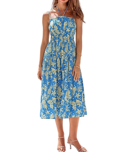 Cupshe Women's Ocean Floor Tropical Midi Beach Dress