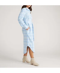 Universal Standard Women's Morgan Belted Stretch Flannel Shirtdress