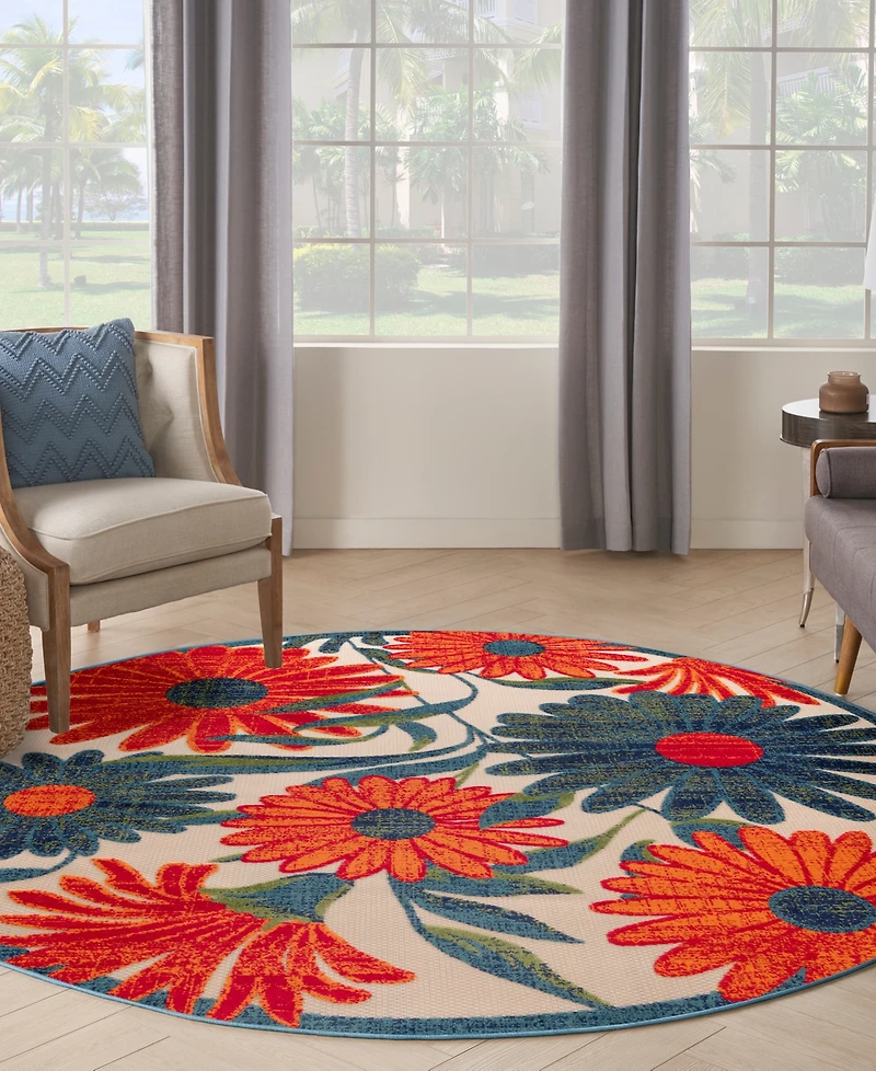 Nourison Home Aloha ALH33 5'3"x5'3" Round Area Rug