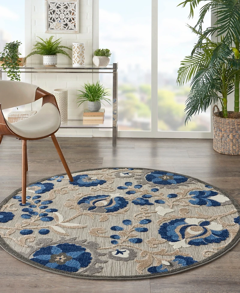 Nourison Home Aloha ALH17 5'3" x Round Outdoor Area Rug