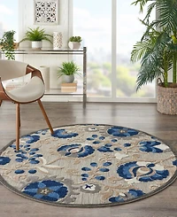 Nourison Home Aloha ALH17 5'3" x Round Outdoor Area Rug