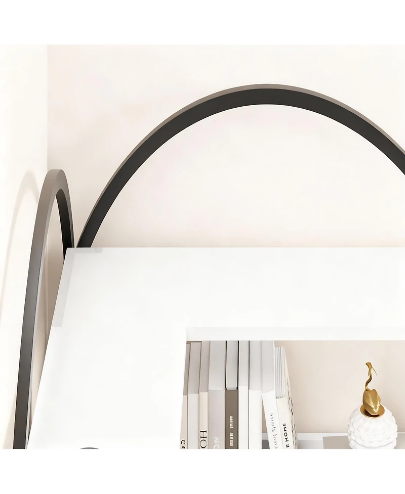 Yigii 5-Tier Storage Bookshelf, Corner Design, Edge Protection, Stable, Easy Assembly-Metal Frame for Living Room, Bedroom, Office