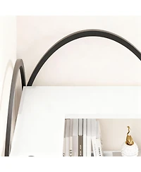 Yigii 5-Tier Storage Bookshelf, Corner Design, Edge Protection, Stable, Easy Assembly-Metal Frame for Living Room, Bedroom, Office