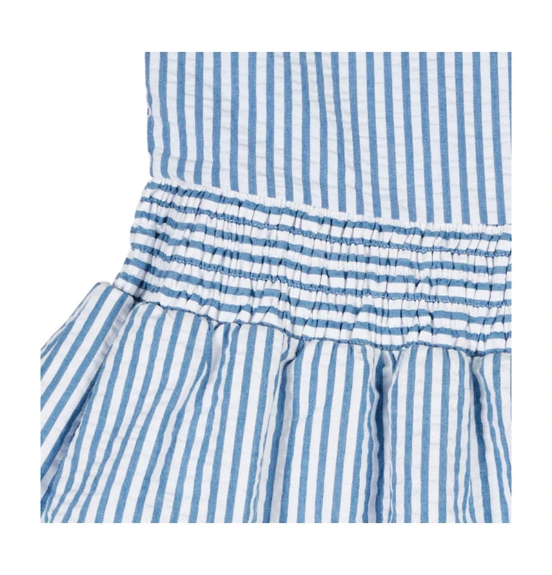 Florence Eiseman Big Girls Seersucker Dress with Waist Ruching