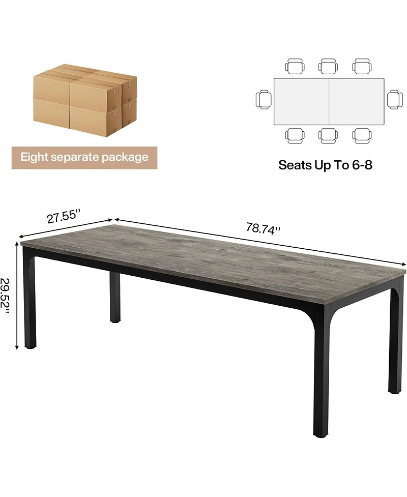 Tribesigns 6.5ft Conference Room Table, 291.34" W x 78.74" D Large Office Meeting Table (8 Pcs)