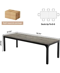 Tribesigns 6.5ft Conference Room Table, 291.34" W x 78.74" D Large Office Meeting Table (8 Pcs)