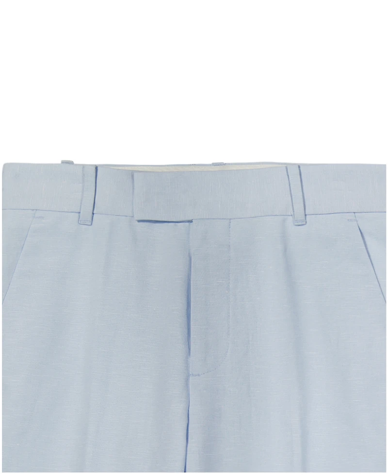 Calvin Klein Boys' 8-20 Tri-Blend Linen Zip Closure Suit Pants