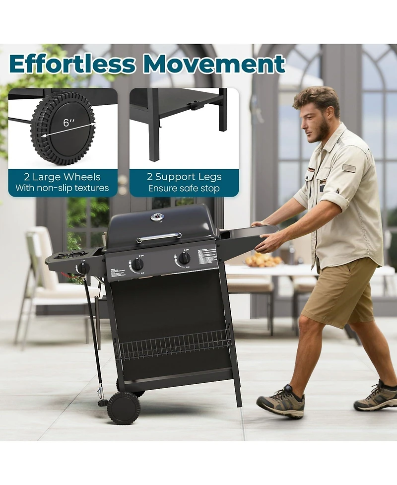 Ecooso 30 000 Btu Outdoor Burner Propane Gas Grill on Wheel