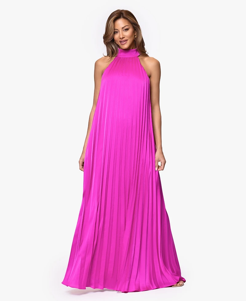 Xscape Women's Pleat Detail Ball Gown Dress