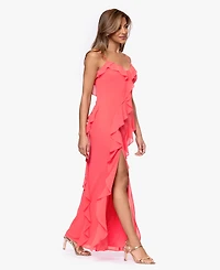 Xscape Women's Ruffle Detail Maxi Dress