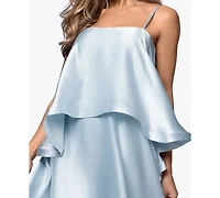 Xscape Women's Square Neck Tiered Maxi Dress