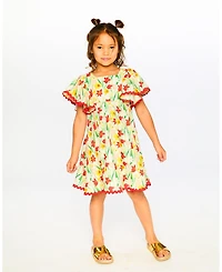 Deux par Toddler Girls Viscose Dress Daffodil Print