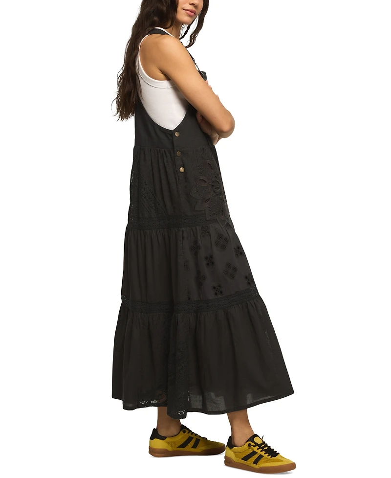 Lucky Brand Women's Cutwork Overall Maxi Dress