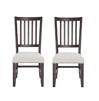 Jofran Willow Creek Distressed Solid Wood Upholstered Slatback Chair (Set of 2)