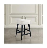 Jofran Wes Mid-Century Modern Boucle Upholstery Backless Counter Barstool (Set of 2)