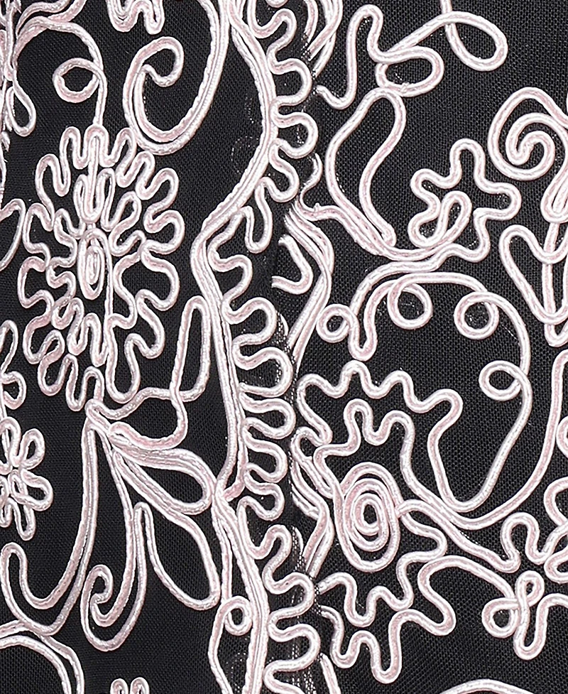 Alex Evenings Petite Floral-Embroidered 3/4-Sleeve Lace Top