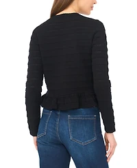 CeCe Women's Long-Sleeve Crew Neck Cardigan