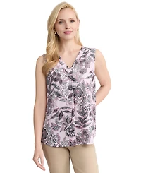 Jones New York Women's Sleeveless V-Neck Top