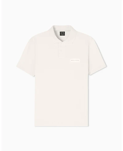 A|X Armani Exchange Men's White Edition Short Sleeve Pique Polo Shirt