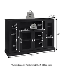 Convenience Concepts 52" Highboy Glass Storage Tv Stand
