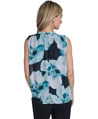 Calvin Klein Women's Textured Ruffle Neck Top