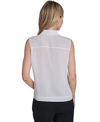 Calvin Klein Women's Sleeveless Pleated Front Blouse