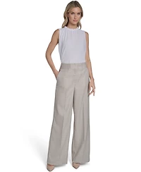 Calvin Klein Women's Windowpane Wide Leg Pants