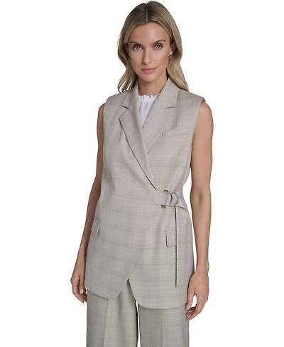 Calvin Klein Women's Collared Windowpane Vest Top