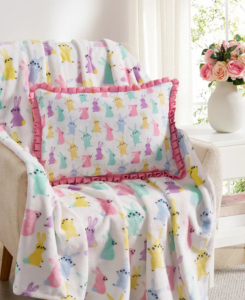 Hallmark Bunny BFFs Reversible Decorative Pillow, 14" x 20"