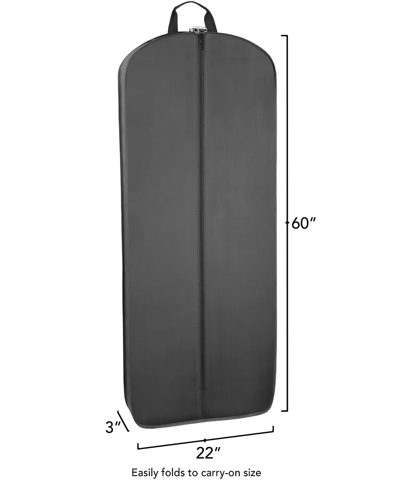 WallyBags 60" Premium Tri-Fold Travel Garment Bag with Pocket and Mrs. Embroidery - Black