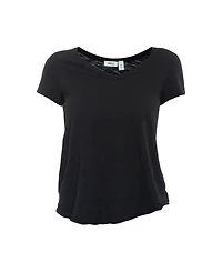 Wilt Clothing Women's Short Sleeve Shrunken V-Neck Shirttail Tee