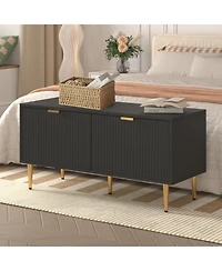 gaomon Shoe Storage Bench, 42" Wooden Chest, 300 lb Capacity, Entryway Ottoman Bench with Doors for Bedroom
