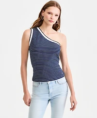 Guess Women's Alphonsine Striped Monoshoulder Top