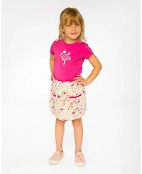Draft - Deux par Big Girls Muslin Skort Off White Printed Flowers