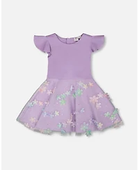 Draft - Deux par Big Girls Bi-Material Dress Mauve